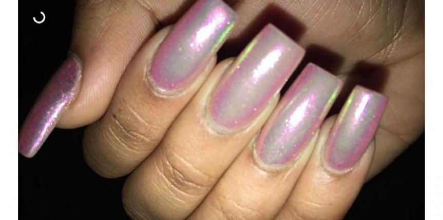 pink chrome nails