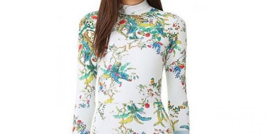 White patterned long sleeve cozzie