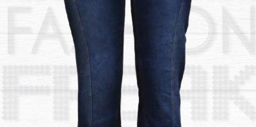 Detailed front blue jeans