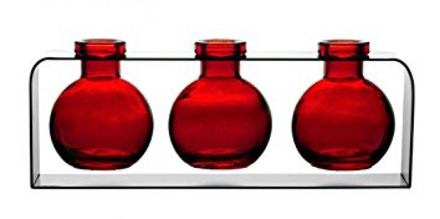 Red small vases