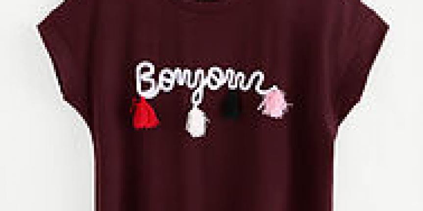 Red “bonjour” tee