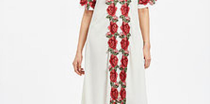 Floral boarder maxi dress