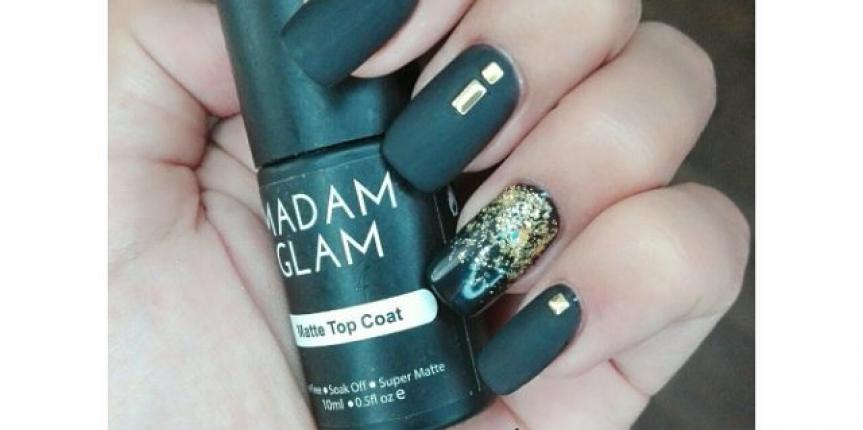 black hard gel nails