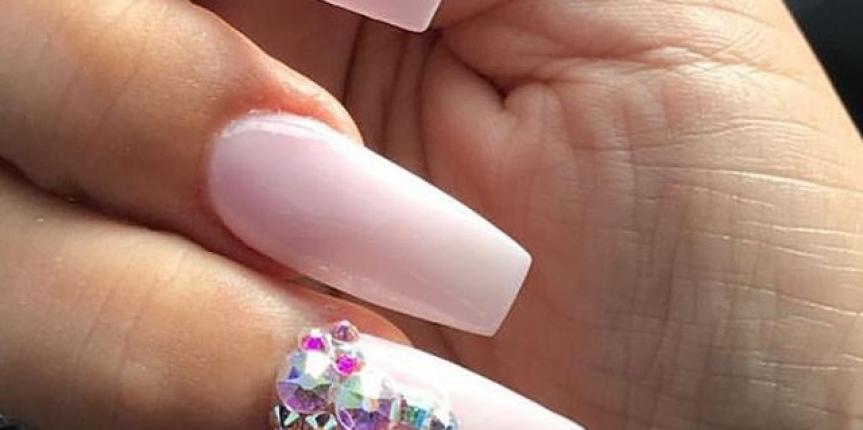 Pink acrylic nails