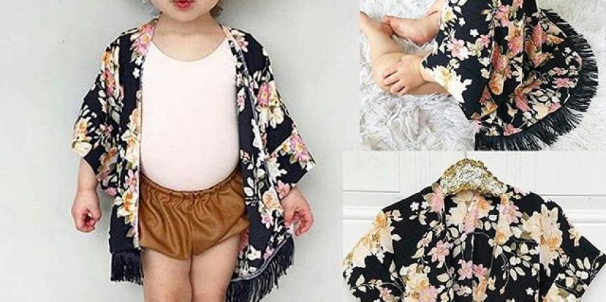 Princess flower printed summer tassel coats