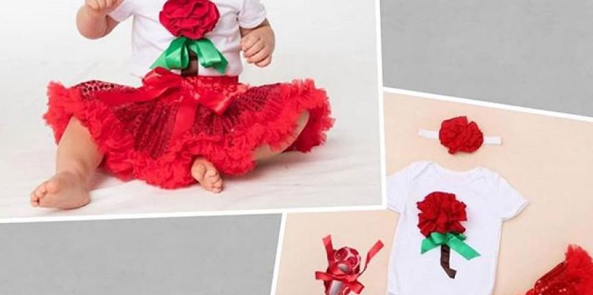 Summer 3D roses sets Romper with matching flower headband and sequins tutu skirt with matching shoes