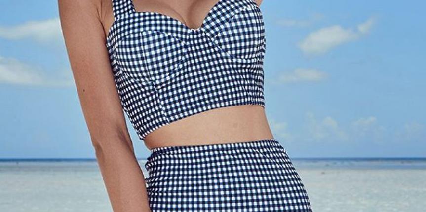 Gingham high waisted bikini