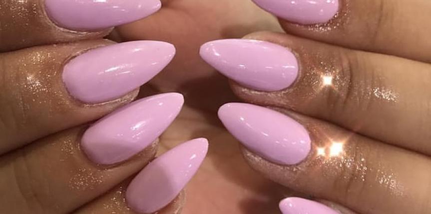 Pastel pink acrylic extensions