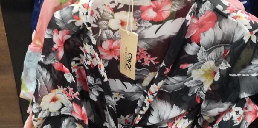 Black floral blouse/ trow-over