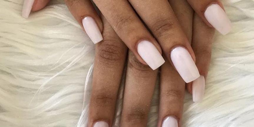 Nude acrylic nails