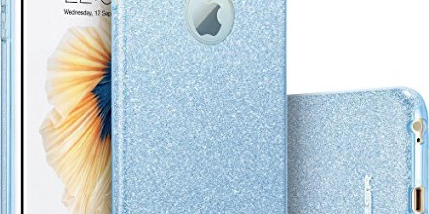 Blue glitter phone case