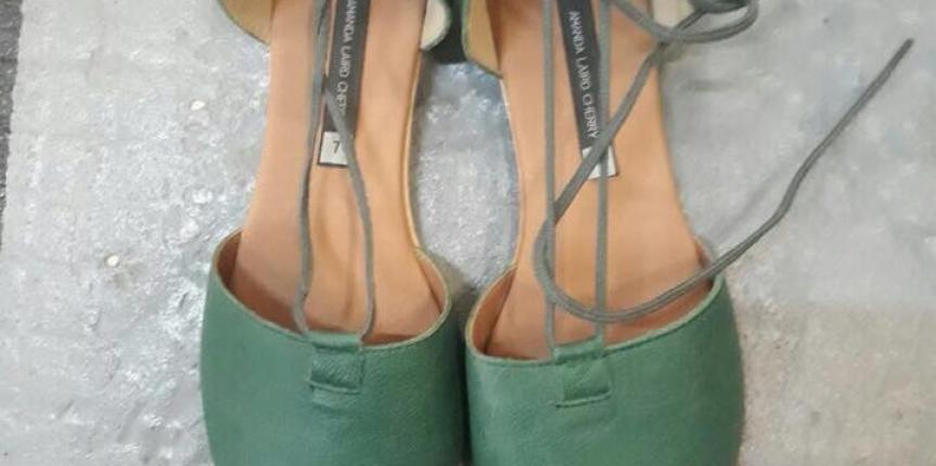 Green and nude shoes