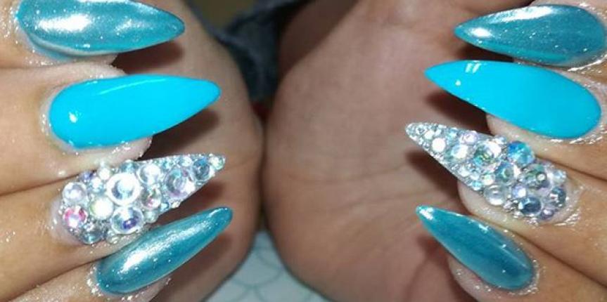 Aqua themed nails