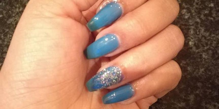 blue sliver square nails