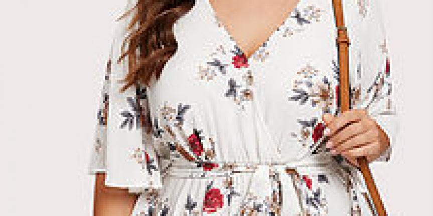 Foral white shirt for plus size