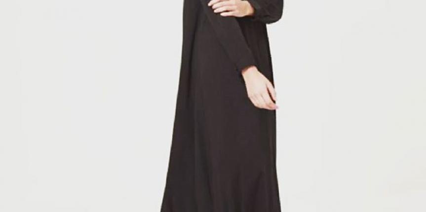 Plain black abaya