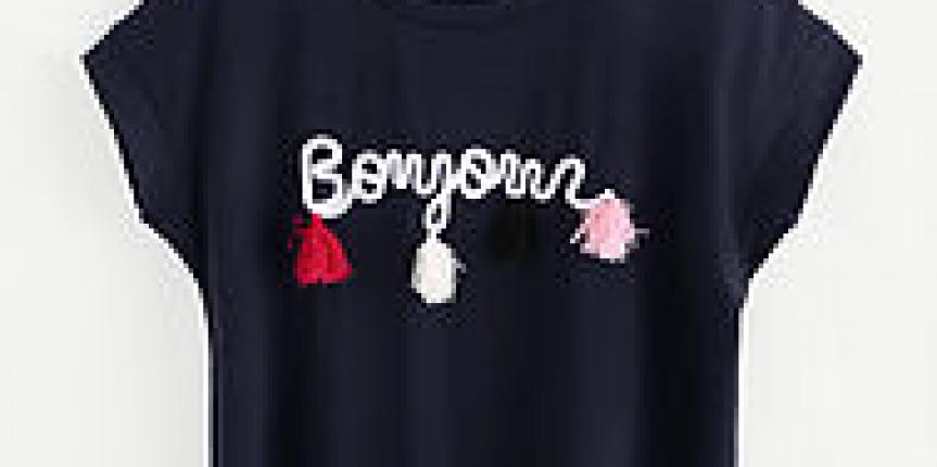 Black “bonjour” tee